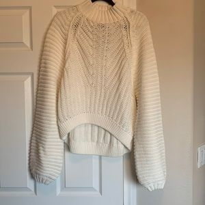 Free People Ivory Knit Sweater NWT sz Large